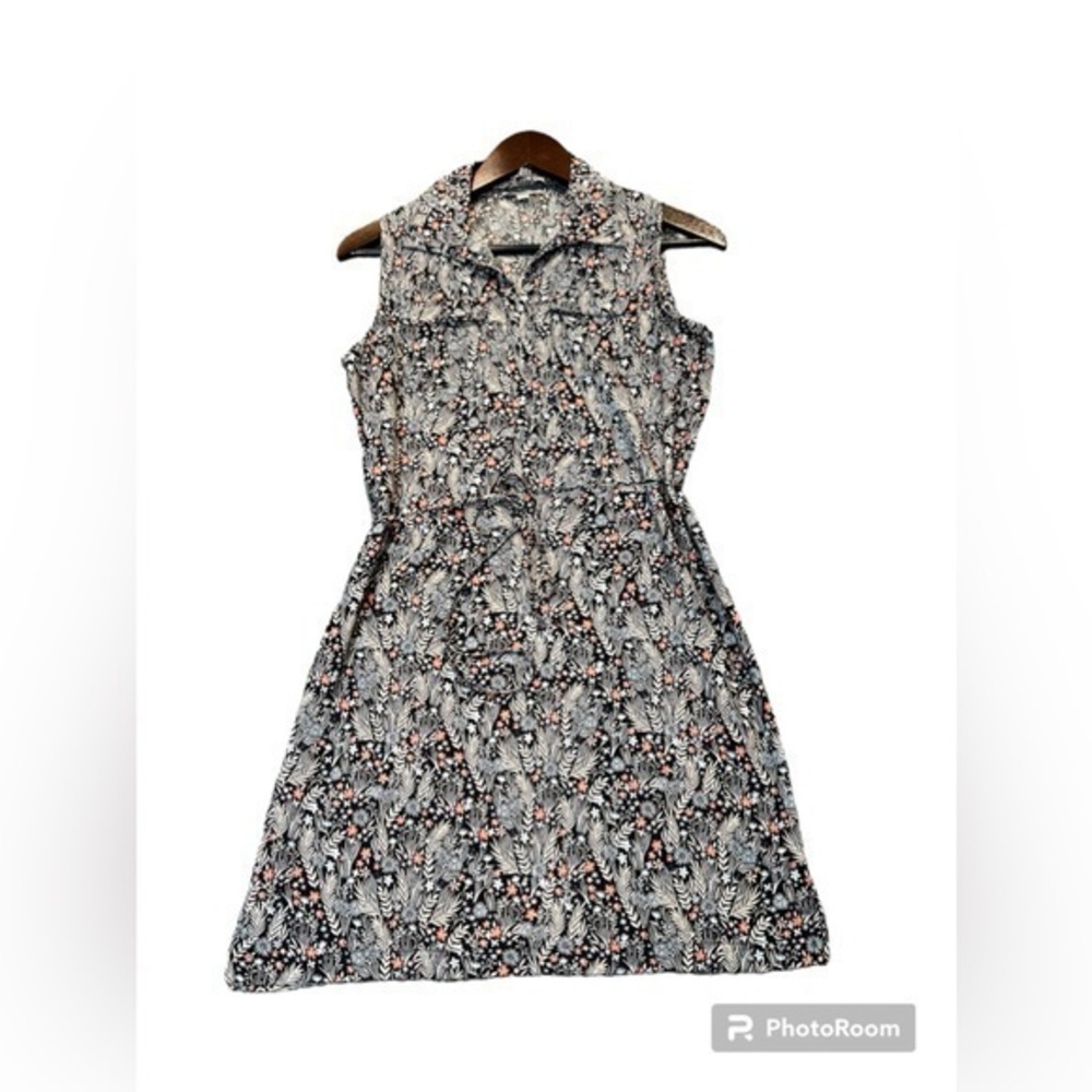 Loft Floral Collared Tank Too Cinched Waist Dress Size SP